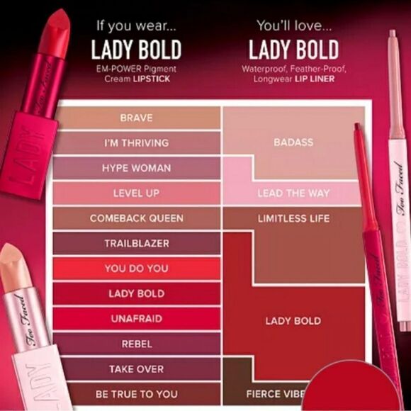 🌻 Too Faced Lip Liner in Lady Bold New Full Size - Picture 8 of 8